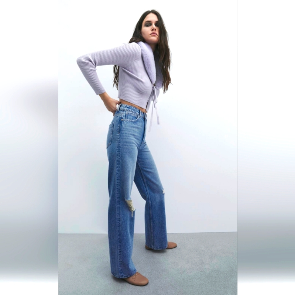 Zara Super High Rise Straight Jean